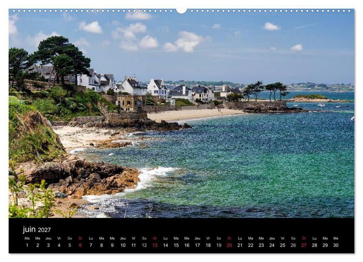 Produktbild: La Bretagne - prises de vue sur un paysage c&ocirc;tier (Calendrier mural haut de gamme 2027 DIN A2 vertical), CALVENDO calendrier mensuel