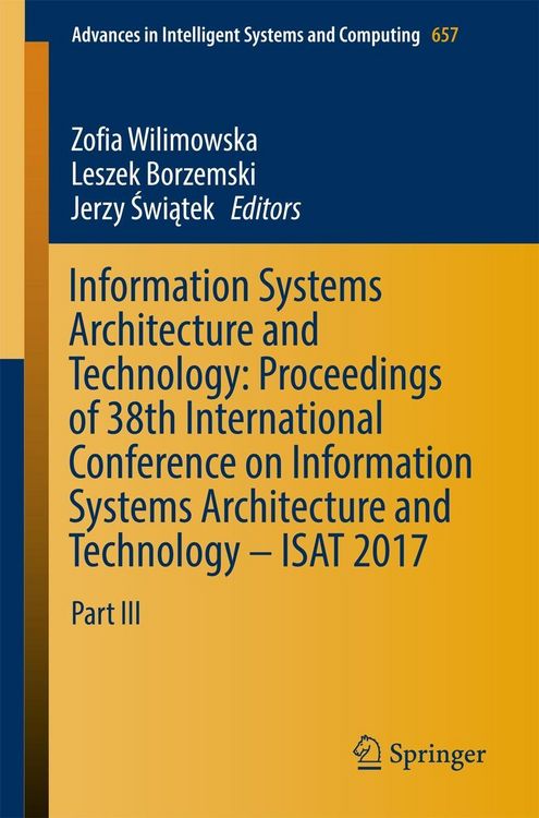 Produktbild: Information Systems Architecture and Technology: Proceedings of 38th International Conference on Information Systems Architecture and Technology - ISA