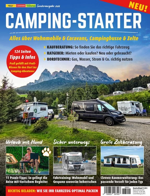 Produktbild: Pro mobil Camping-Starter 01/2026 Fahrtraining, Raumerweiterung, Hund