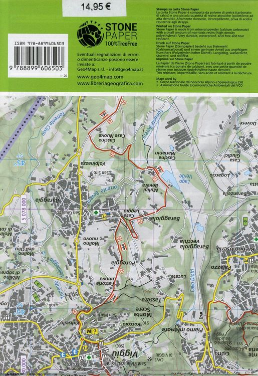 Produktbild: 304 Lago di Varese. Carta escursionistica 1:25.000. Laveno, Campo dei Fiori, Porto Ceresio