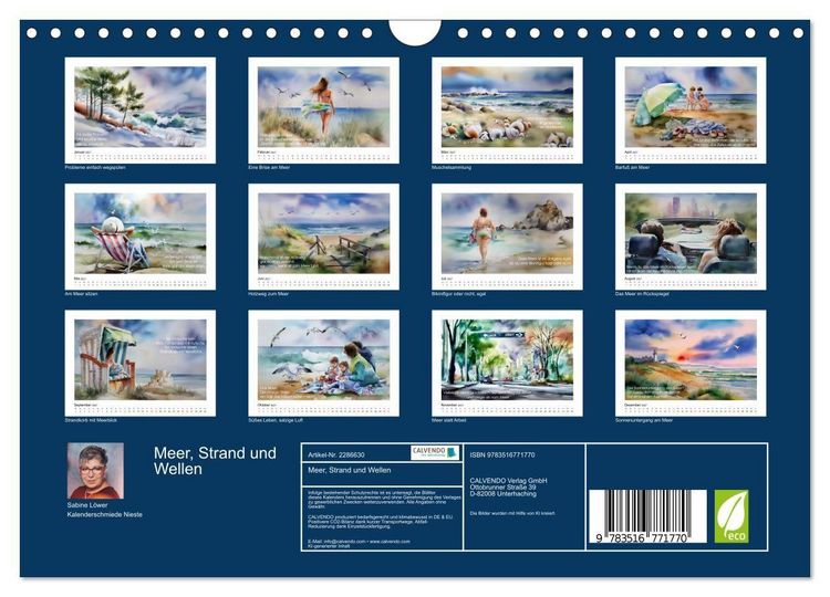 Produktbild: Meer, Strand und Wellen (Wandkalender 2027 DIN A4 quer), CALVENDO Monatskalender