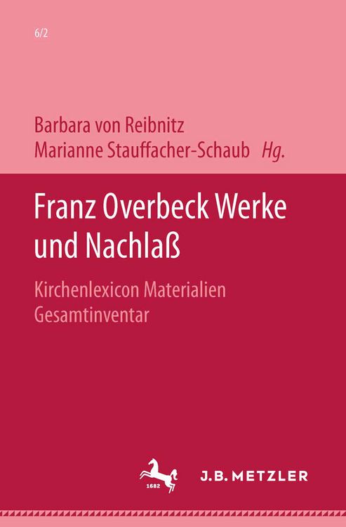 Produktbild: Franz Overbeck: Werke und Nachla&szlig; Band 6/2