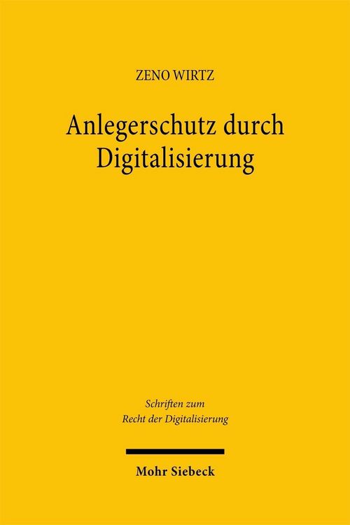 Produktbild: Anlegerschutz durch Digitalisierung