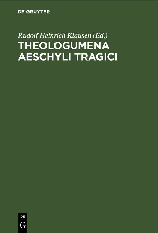 Produktbild: Theologumena Aeschyli tragici