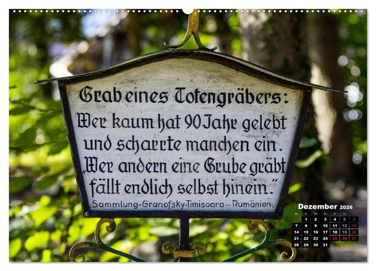 Produktbild: Lustige Marterlspr&uuml;che (hochwertiger Premium Wandkalender 2026 DIN A2 quer), Kunstdruck in Hochglanz