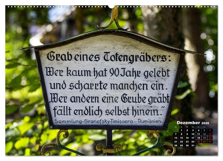 Produktbild: Lustige Marterlspr&uuml;che (Wandkalender 2026 DIN A2 quer), CALVENDO Monatskalender