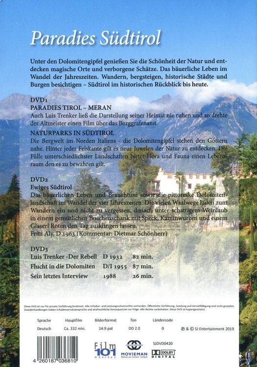 Produktbild: Paradies S&uuml;dtirol - Entdecken & Erleben [3 DVDs]