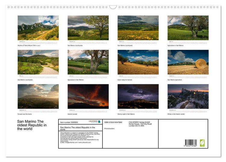 Produktbild: San Marino The oldest Republic in the world (Wall Calendar 2026 DIN A2 landscape), CALVENDO 12 Month Wall Calendar