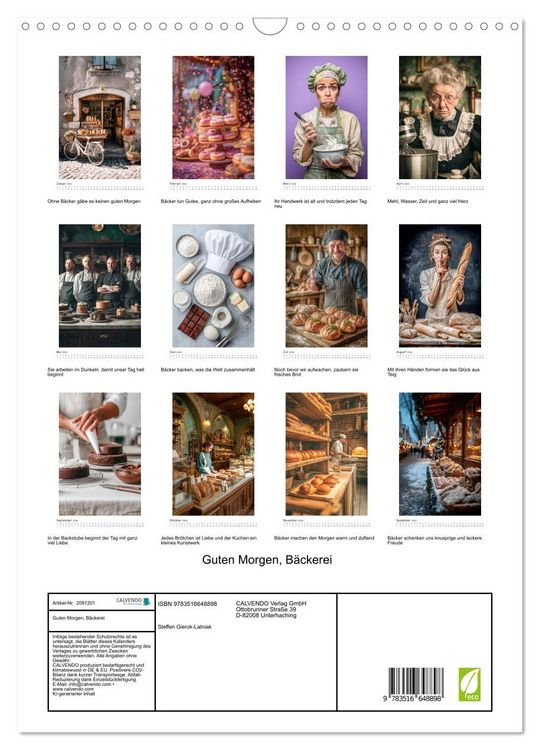 Produktbild: Guten Morgen, B&auml;ckerei (Wandkalender 2026 DIN A3 hoch), CALVENDO Monatskalender