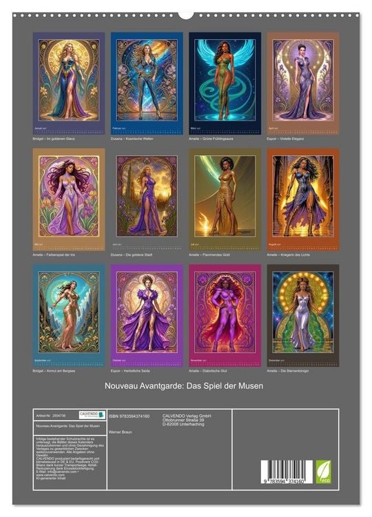 Produktbild: Nouveau Avantgarde: Das Spiel der Musen (hochwertiger Premium Wandkalender 2027 DIN A2 hoch), Kunstdruck in Hochglanz