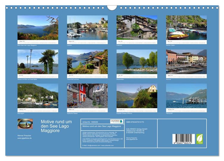 Produktbild: Motive rund um den See Lago Maggiore (Wandkalender 2026 DIN A3 quer), CALVENDO Monatskalender