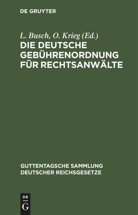 Produktbild: Die Deutsche Geb&uuml;hrenordnung f&uuml;r Rechtsanw&auml;lte
