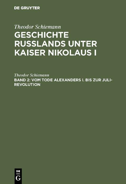 Produktbild: Vom Tode Alexanders I. bis zur Juli-Revolution