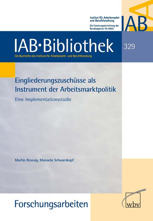 Produktbild: Eingliederungszusch&uuml;sse als Instrument der Arbeitsmarktpolitik