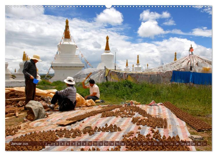 Produktbild: Tibet bewegt (hochwertiger Premium Wandkalender 2026 DIN A2 quer), Kunstdruck in Hochglanz