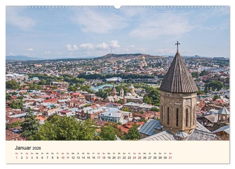 Produktbild: Tiflis - Die Metropole Georgiens (Wandkalender 2026 DIN A2 quer), CALVENDO Monatskalender