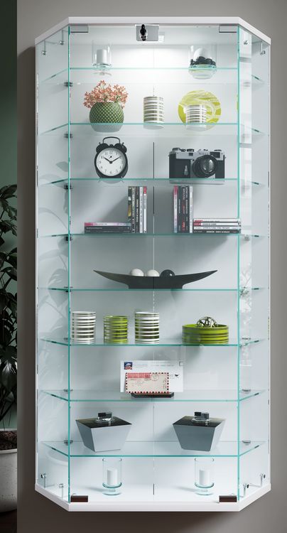 Produktbild: Wandvitrine H&auml;ngevitrine Glasvitrine Benila XL