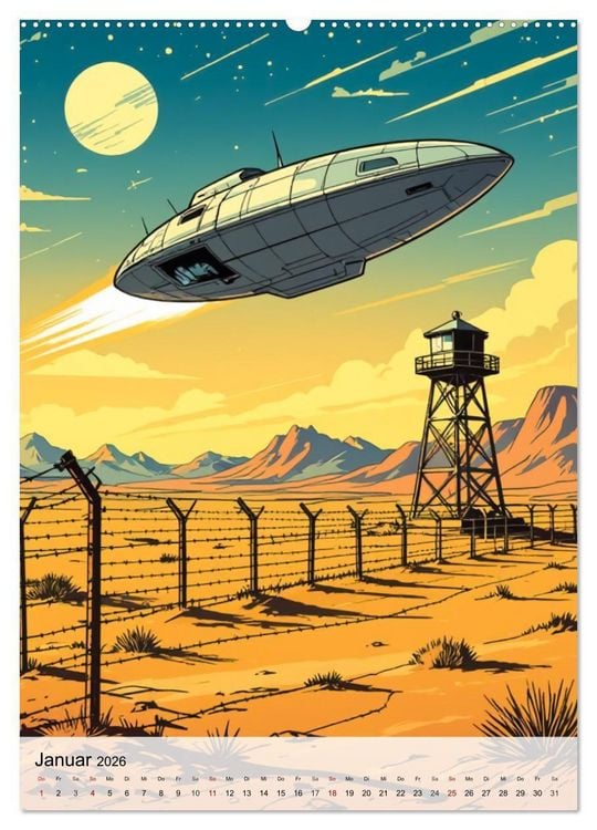 Produktbild: Wir sind nicht allein - UFO-Mythen (Wandkalender 2026 DIN A2 hoch), CALVENDO Monatskalender