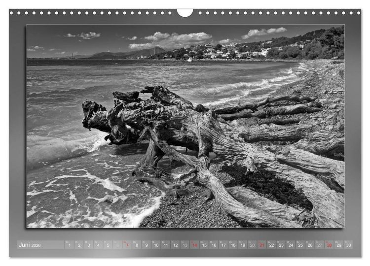 Produktbild: Mallorca Schwarz Wei&szlig; (Wandkalender 2026 DIN A3 quer), CALVENDO Monatskalender