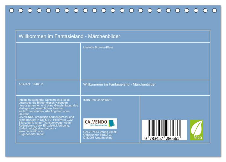 Produktbild: Willkommen im Fantasieland - M&auml;rchenbilder (Tischkalender 2026 DIN A5 quer), CALVENDO Monatskalender