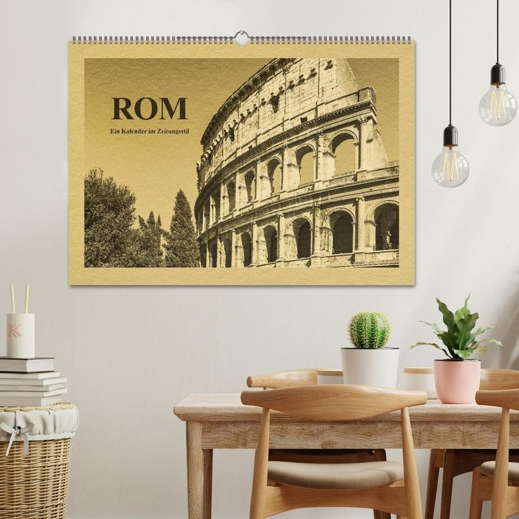Produktbild: Rom-Ein Kalender im Zeitungsstil (Wandkalender 2026 DIN A2 quer), CALVENDO Monatskalender