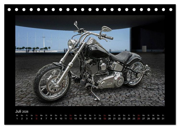 Produktbild: Motorrad-Tr&auml;ume &ndash; Chopper und Custombikes (Tischkalender 2026 DIN A5 quer), CALVENDO Monatskalender