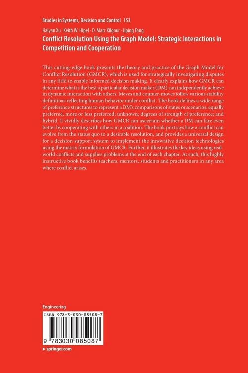 Produktbild: Conflict Resolution Using the Graph Model: Strategic Interactions in Competition and Cooperation