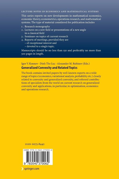 Produktbild: Generalized Convexity and Related Topics