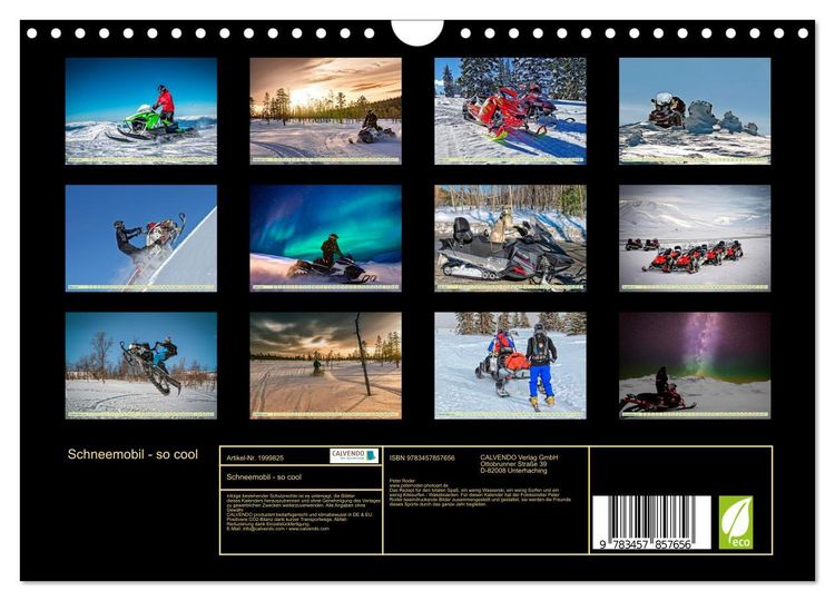 Produktbild: Schneemobil - so cool (Wandkalender 2026 DIN A4 quer), CALVENDO Monatskalender