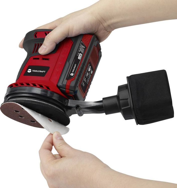 Produktbild: TOOLCRAFT ES-800 / TAWB-200 Akku-Exzenterschleifer Li-Ion ohne Akku