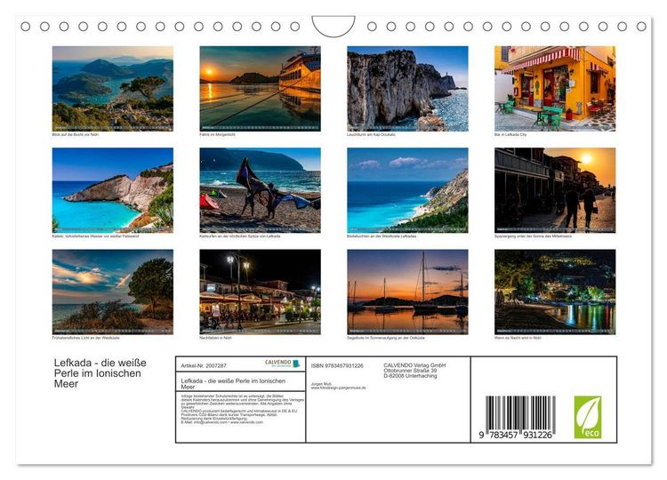 Produktbild: Lefkada - die wei&szlig;e Perle im Ionischen Meer (Wandkalender 2026 DIN A4 quer), CALVENDO Monatskalender