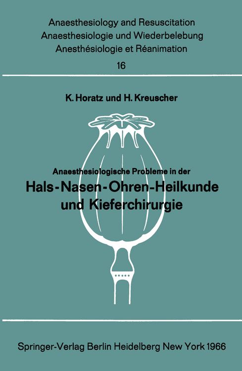 Produktbild: Anaesthesiologische Probleme in der Hals-Nasen-Ohren-Heilkunde und Kieferchirurgie