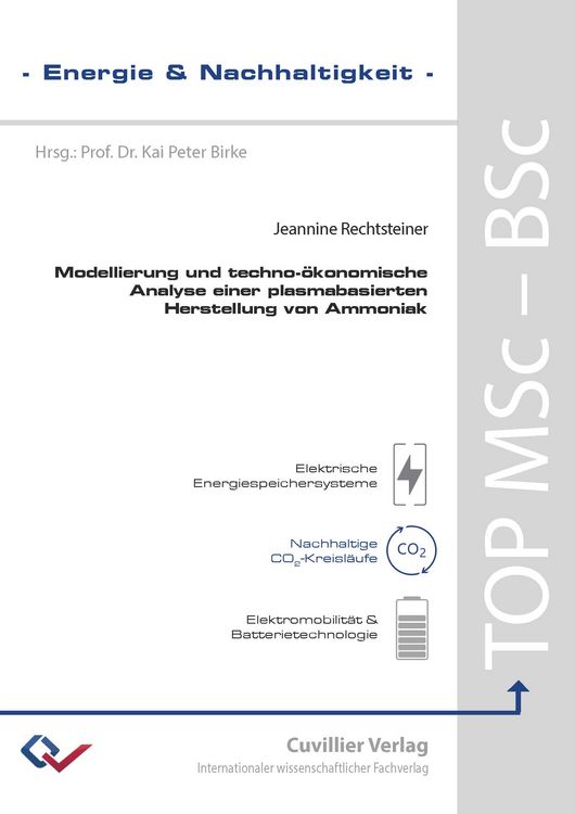 Produktbild: Modellierung und techno-&ouml;konomische Analyse einer plasmabasierten Herstellung von Ammoniak