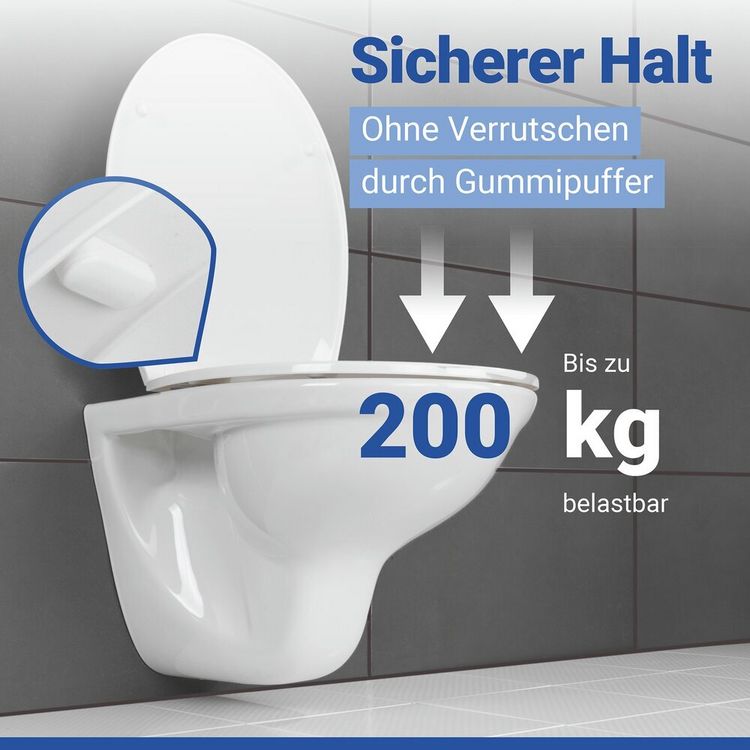 Produktbild: WC Sitz Mod. Kos Wei&szlig;, Toilettendeckel mit Absenkautomatik