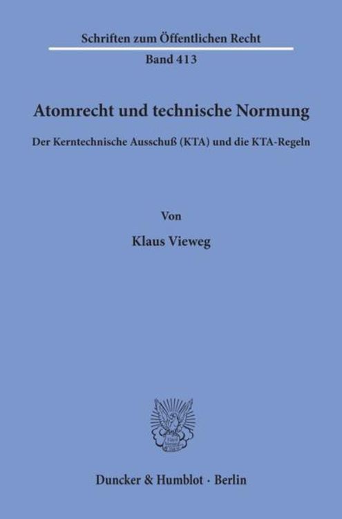 Produktbild: Atomrecht und technische Normung.