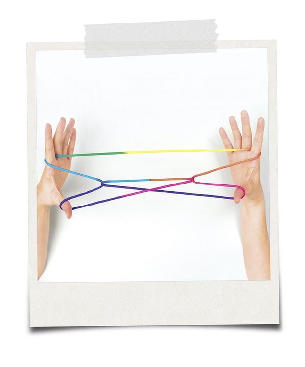 Produktbild: Folia Finger Twist, Fadenspiel 160cm, regenbogen