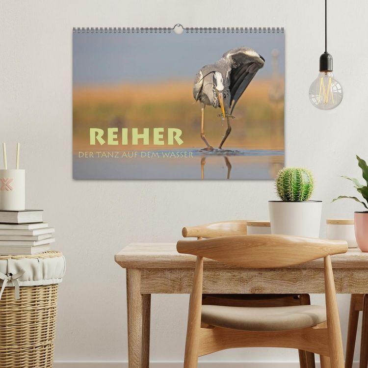 Produktbild: Reiher - Der Tanz auf dem Wasser (Wandkalender 2026 DIN A3 quer), CALVENDO Monatskalender