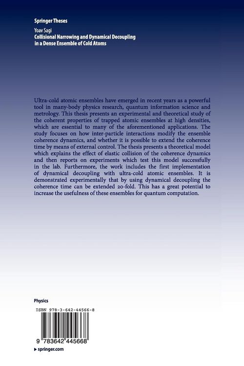 Produktbild: Collisional Narrowing and Dynamical Decoupling in a Dense Ensemble of Cold Atoms
