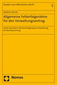 Produktbild: Allgemeine Fehlerfolgenlehre f&uuml;r den Verwaltungsvertrag
