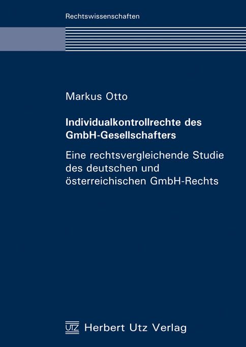 Produktbild: Individualkontrollrechte des GmbH-Gesellschafters
