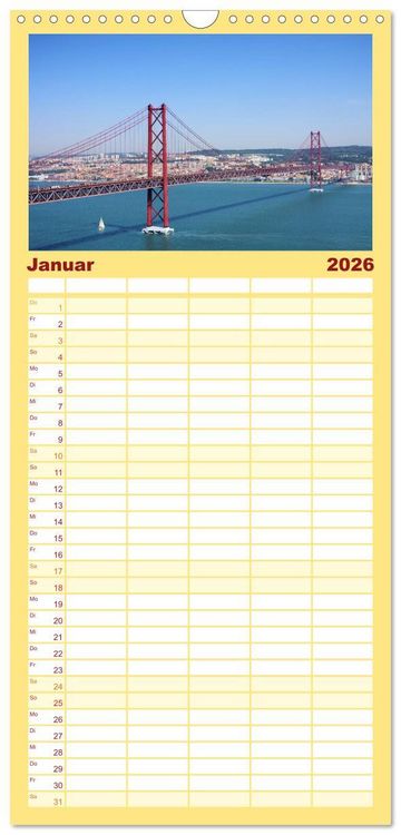 Produktbild: Familienplaner 2026 - Portugal mit 5 Spalten (Wandkalender, 21 x 45 cm) CALVENDO