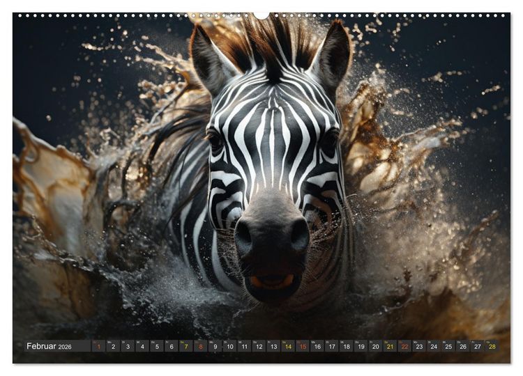 Produktbild: ZEBRAS - Modern Art (hochwertiger Premium Wandkalender 2026 DIN A2 quer), Kunstdruck in Hochglanz