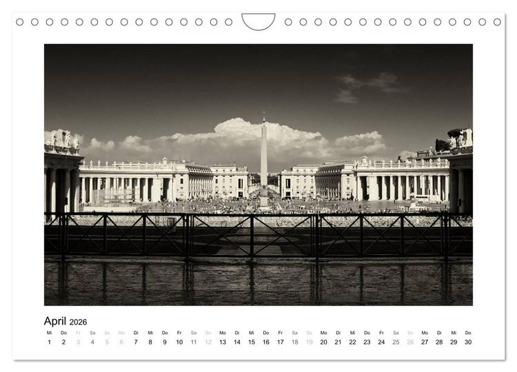 Produktbild: Rom in schwarz - weiss (Wandkalender 2026 DIN A4 quer), CALVENDO Monatskalender