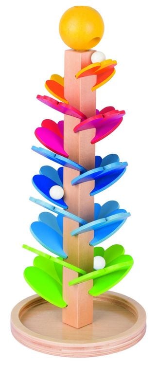 Produktbild: goki Murmelspiel Klangpagode, Kugelbahn, Klang Baum, Holzspielzeug, Murmelbahn