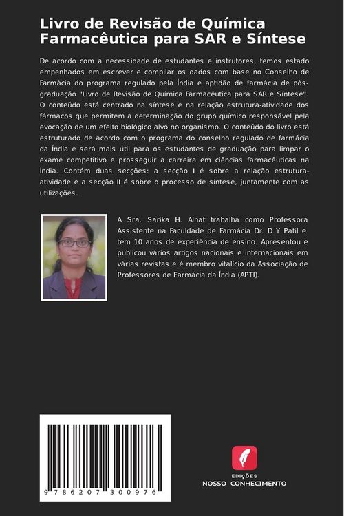 Produktbild: Livro de Revis&atilde;o de Qu&iacute;mica Farmac&ecirc;utica para SAR e S&iacute;ntese