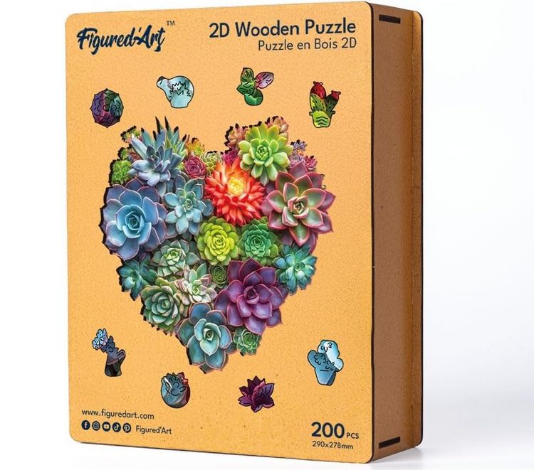 Produktbild: FiguredArt WP-FA1019 - Holzpuzzle Erwachsene - Saftiges Herz, 200 Teile, 29x27,8 cm