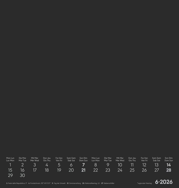 Produktbild: Kreativ-Kalender schwarz 2026 - 21x22 cm - Foto, Malen, Basteln - datiert - Kreativkalender - Foto-Kalender - Alpha Edition