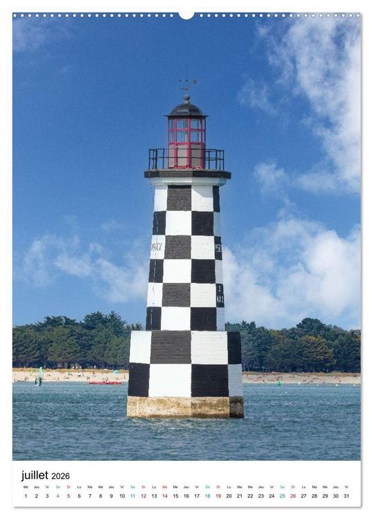 Produktbild: Phares Bretons Gardiens de la c&ocirc;te bretonne (Calendrier mural 2026 DIN A2 horizontal), CALVENDO calendrier mensuel