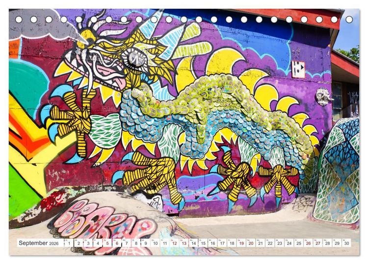 Produktbild: Graffiti: Die Kunst der Stra&szlig;e (Tischkalender 2026 DIN A5 quer), CALVENDO Monatskalender