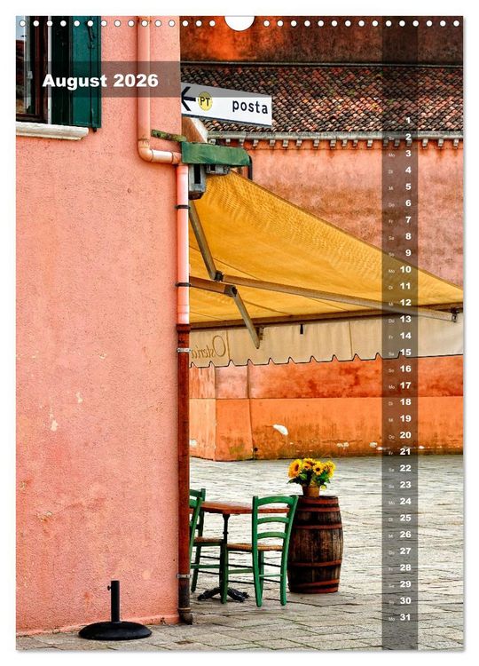 Produktbild: L'isola di Burano - Ein Spaziergang &uuml;ber die farbenfrohe Insel (Wandkalender 2026 DIN A3 hoch), CALVENDO Monatskalender
